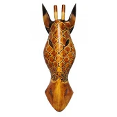 Ahşap Zürafa Mask 50 cm Duvar Dekoru - 1