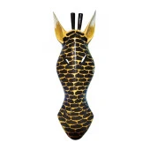 Ahşap Zürafa Mask 50 cm Duvar Dekoru - 2
