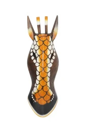 Ahşap Zürafa Mask 50 cm Duvar Dekoru - 8