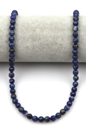 Lapis Lazuli Doğal Taş Dizi 6 mm Fasetli Küre Kesim thumbnail 2