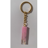 I Harfi Pembe Renk Epoksi ve Deniz Kabuğu Kırığı Süslemeli Gold Halka Anahtarlık El Yapımı Hediyelik - 7