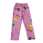 Tweety Baskılı Pembe Kız Çocuk Yazlık Tayt - 1