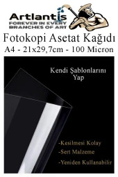 Asetat Kağıdı 25 Adet Pvc ve Asetat Kalemi S Siyah Mavi Kırmızı 1 Paket Fotokopi Asetatı Şeffaf Transparan 100 Mikron - 3