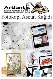 Asetat Kağıdı 25 Adet Pvc ve Asetat Kalemi S Siyah Mavi Kırmızı 1 Paket Fotokopi Asetatı Şeffaf Transparan 100 Mikron - 7