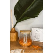 Luca Mia Bambu Kapaklı Çizgili Cam Kavanoz 600 Ml 4 Adet 20.0043 - 1