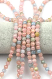 Akuamarin - Morganit - Heliodor Doğal Taş Dizi 6 mm Küre Kesim thumbnail 1