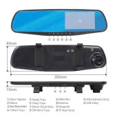 Zhltools Kameralı Dikiz Aynası Geri Görüş Kameralı Park Sensörü 1080P thumbnail 5