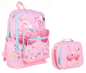 Kaukko İlkokul Sırt Çantası ve Beslenme Çantası Seti  - Pembe Flamingo - Kız Çocuk - 1