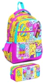 Coral High İlkokul Sırt Çantası ve Kalemlik Seti - Kız Çocuk - Mixed Dondurma thumbnail 1