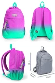 Coral High Kız Çocuk Pembe Su Yeşili Renk Geçişli İlkokul ve Ortaokul Sırt Çantası ve Kalemlik Seti thumbnail 2