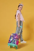 Coral High Işıklı Tekerlekli Pembe Su Yeşili Unicorn Çekçek Okul Çantası - Kız Çocuk thumbnail 3