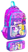 Coral High İlkokul Sırt Çantası ve Kalemlik Seti - Kız Çocuk - Kedi Köpek thumbnail 1