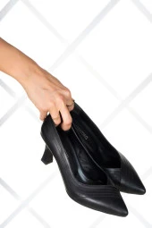 Erkan Saçmacı Farah Siyah Vegan Topuklu Ayakkabı - 4