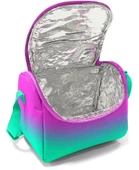 Coral High Pembe Su Yeşili Renk Geçişli Desenli Kız Çocuk Isı Yalıtımlı Beslenme Çantası ve Kalemlik Seti thumbnail 2
