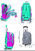 Coral High Işıklı Tekerlekli Pembe Su Yeşili Unicorn Çekçek Okul Çantası - Kız Çocuk thumbnail 2