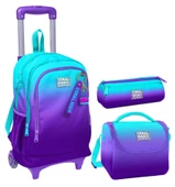 Coral High Turkuaz Mor Renk Geçişli Üçlü Çekçek Işıklı Tekerlekli Çanta Seti - Erkek Çocuk - 1