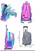Coral High Turkuaz Pembe Dondurmalı Kedi Üçlü Çekçek Işıklı Tekerlekli Çanta Seti - Kız Çocuk thumbnail 2
