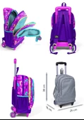Coral High Pembe Mor Voleybol Üçlü Çekçek Işıklı Tekerlekli Çanta Seti - Kız Çocuk thumbnail 2