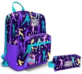 Coral High Dört Bölmeli Ortaokul Sırt Çantası ve Kalemlik Seti - Mor Voleybol - Kız Çocuk thumbnail 1