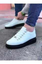 K&A  KA08 Beyaz Kömür Düz Erkek Casual Ayakkabı - 2