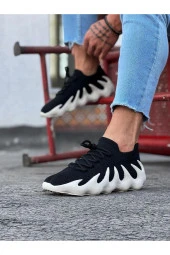 K&A  KA300 Siyah Beyaz Triko Sargı Taban Casual Erkek Ayakkabı thumbnail 1