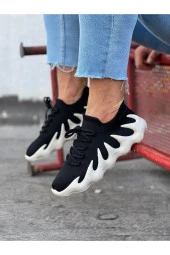 K&A  KA300 Siyah Beyaz Triko Sargı Taban Casual Erkek Ayakkabı thumbnail 8