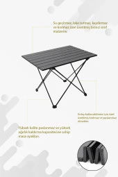 Ultra Dayanıklı Portatif Hafif Kaymaz Kamp Masası Piknik ve Plaj Sehpa Katlanır Masa - 1