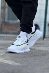 K&A  KA062 Beyaz Siyah Triko Erkek Spor Ayakkabı - 5