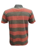Xınt X5183 Erkek Penye Baskılı Polo Yaka Kısa Kollu Çizgili T-shirt thumbnail 4