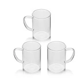 Korkmaz Çelik Çay Makinesi Siyah Kulplu 3 Adet Cam Kupa thumbnail 3