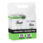 Sleepy Natural Ultra Ped Normal 24 Adet + Uzun Günlük Ped 40 Adet x5 Paket - 2