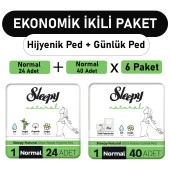 Sleepy Natural Ultra Ped Normal 24 Adet + Uzun Günlük Ped 40 Adet x6 Paket thumbnail 1