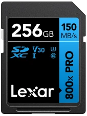 LEXAR 256GB LSD0800P256G-BNNNG SD PROFESSIONAL 800X PRO SDXC UHS-I CARDS UP TO 150MB/S READ 45MB/S WRITE C10 V30 U3 - 1