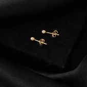 Mini Top Altın Küpe - 5