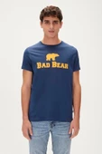 Bad Bear Tee T-Shirt Indigo Mavi Logo Baskılı Erkek Tişört - 1