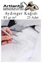 Aydınger Kağıdı A4 83 gr 25'li 1 Paket Eskiz Kağıdı Lineplus Asetat Kalemi S 0.3 Siyah Kırmızı Mavi - 6