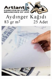 Aydınger Kağıdı A3 83 gr 25'li 1 Paket Eskiz Kağıdı Lineplus Asetat Kalemi S 0.3 Siyah Kırmızı Mavi - 3