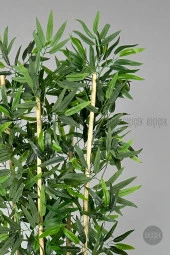 BİÇİÇEK   Yapay bambu ağacı 140cm krem gümüş metal saksıda - 5