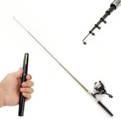Valkyrie 1 Metre Teleskopik 5.1.1 Mini Cep Olta Seti Kalem Spin Kamış Olta - 3