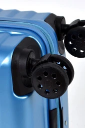 Elatae Francesco Ferellino Orta Boy Pc Kırılmaz Valiz Mavi 10724TO thumbnail 6