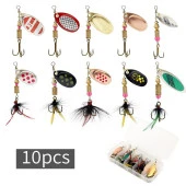 Valkyrie 10 Adet Kutulu Fly Spinner Bait Yem Zoka Seti Döner Tip Tatlı Tuzlu Sinek Olta - 2