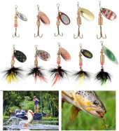 Valkyrie 10 Adet Kutulu Fly Spinner Bait Yem Zoka Seti Döner Tip Tatlı Tuzlu Sinek Olta - 8