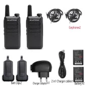 Valkyrie Baofeng 2 Adet BF-R5 El Telsizi Seti - Çift Kulaklık 2li Set Lisanssız Şarjlı 16 Kanal Vox Telsiz Seti - 2