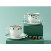 English Home Blatt Porselen 2'li Kahve Fincan Takımı 80 Ml Yeşil - 1