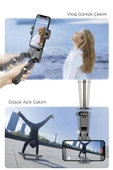 Q18 Siyah Gimball Led Işıklı Kumandalı Çok Amaçlı Tripod Selfie Çubuğu - 8