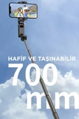 Q18 Siyah Gimball Led Işıklı Kumandalı Çok Amaçlı Tripod Selfie Çubuğu - 10