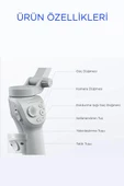 Torima M01 Gri Çok Amaçlı Gimbal Özellikli Tripod Selfie Çubuğu - 9