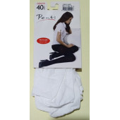 Penti MİKRO 40 Den Kalın Mat Beyaz Külotlu Çorap - 1