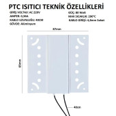 YATE10 220V 80W PTC Plate Isıtıcı - 2