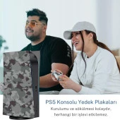 Cosmostech PS5 Dijital Sürüm Uyumlu - Army Kamuflaj Desenli Konsol Faceplate Shell Covers Kapakları thumbnail 6